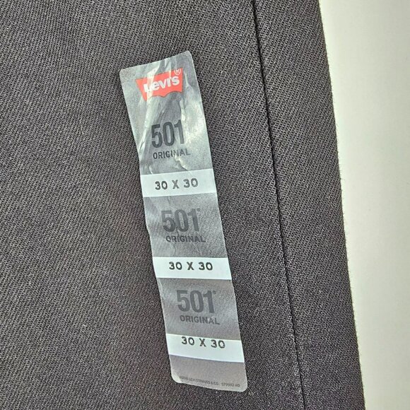 Levi's 501 Original Straight Leg Button Fly Mid Rise Jeans NWT 30x30" Black - Picture 4 of 15